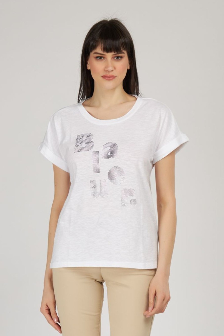 Donna Blauer Usa | Tshirt Donna Bianco