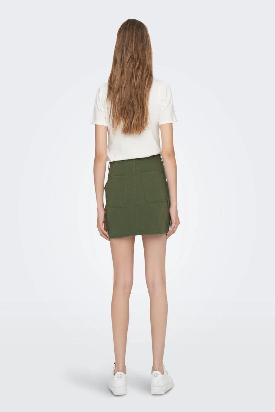 Donna Only | Mini Skirt With Cargo Donna Verde Oliva