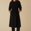 Donna Emme Marella | Cappotto Con Cintura Donna Nero