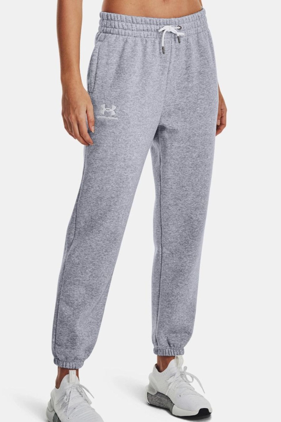 Donna Under Armour | Jogger Ua Essential Fleece Da Donna Grigio