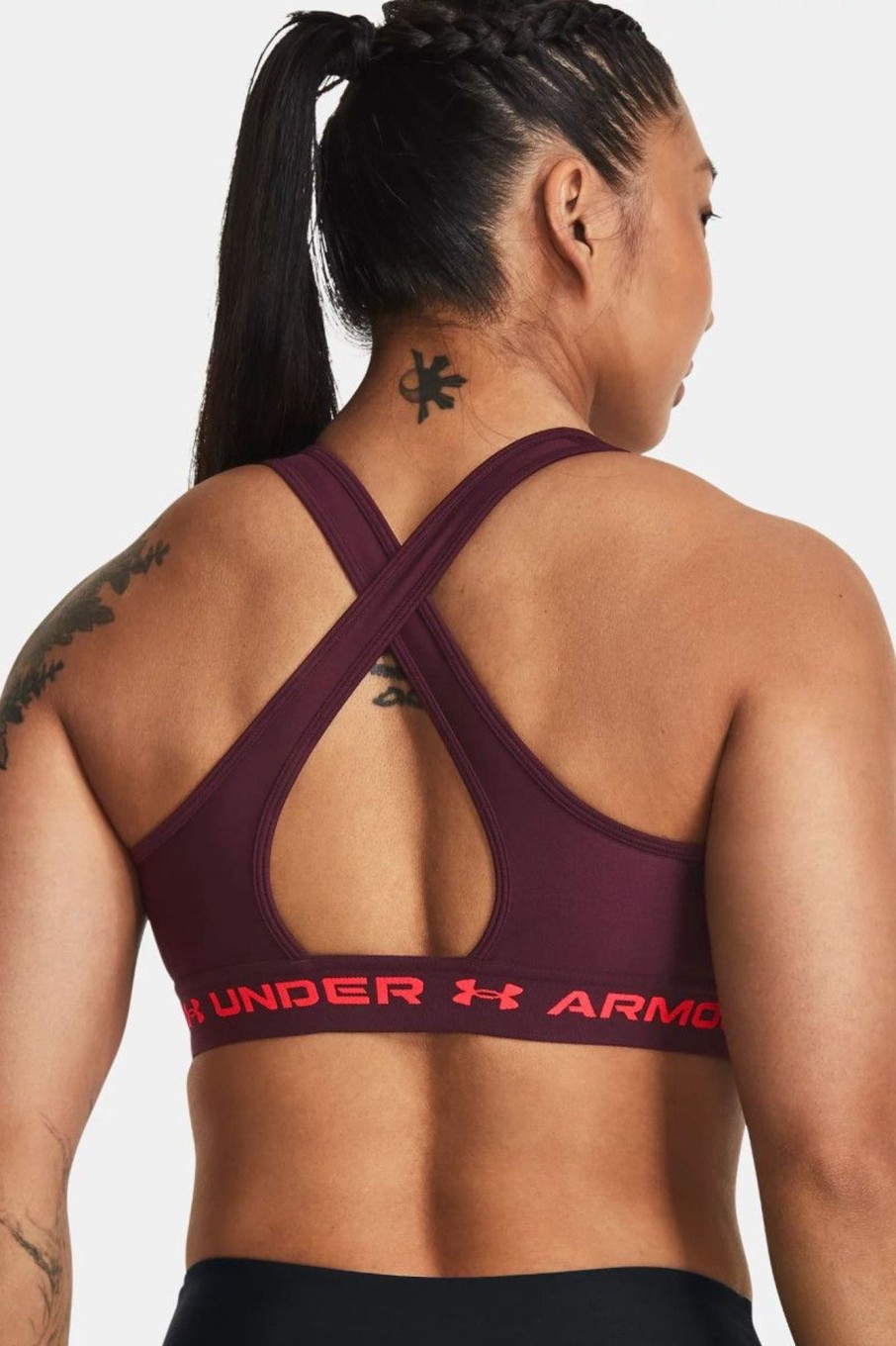 Donna Under Armour | Reggiseno Sportivo Ua Crossback Mid Da Donna Bordeaux