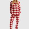 Donna Benetton | Pigiama Tartan In Flanella Donna Rosso