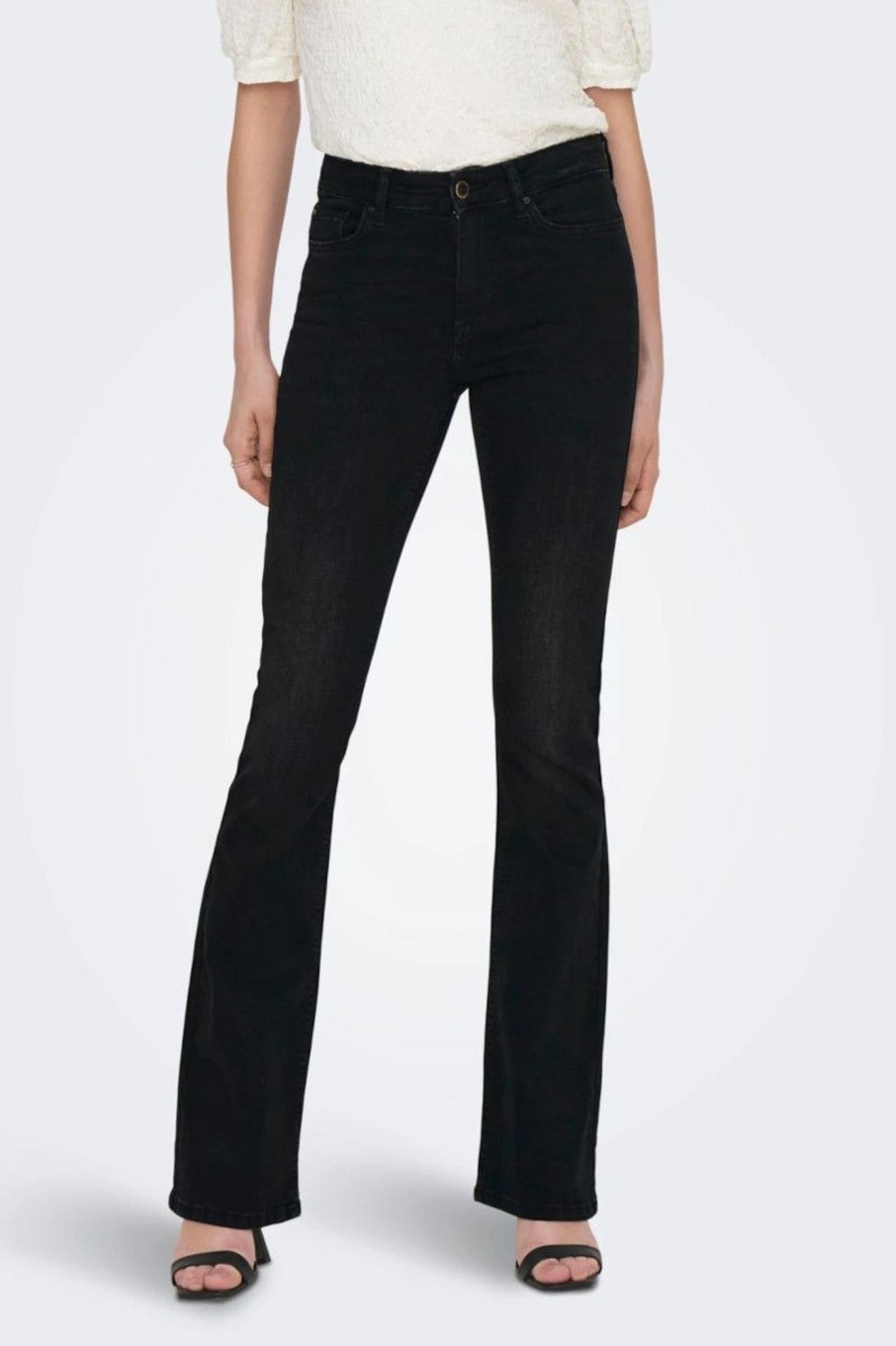 Donna Only | Jeans Flared L32 Donna Nero