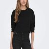 Donna Only | Cropped Knitted Pullover Donna Nero