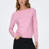 Donna Only | Pullover A Collo Alto Donna Rosa