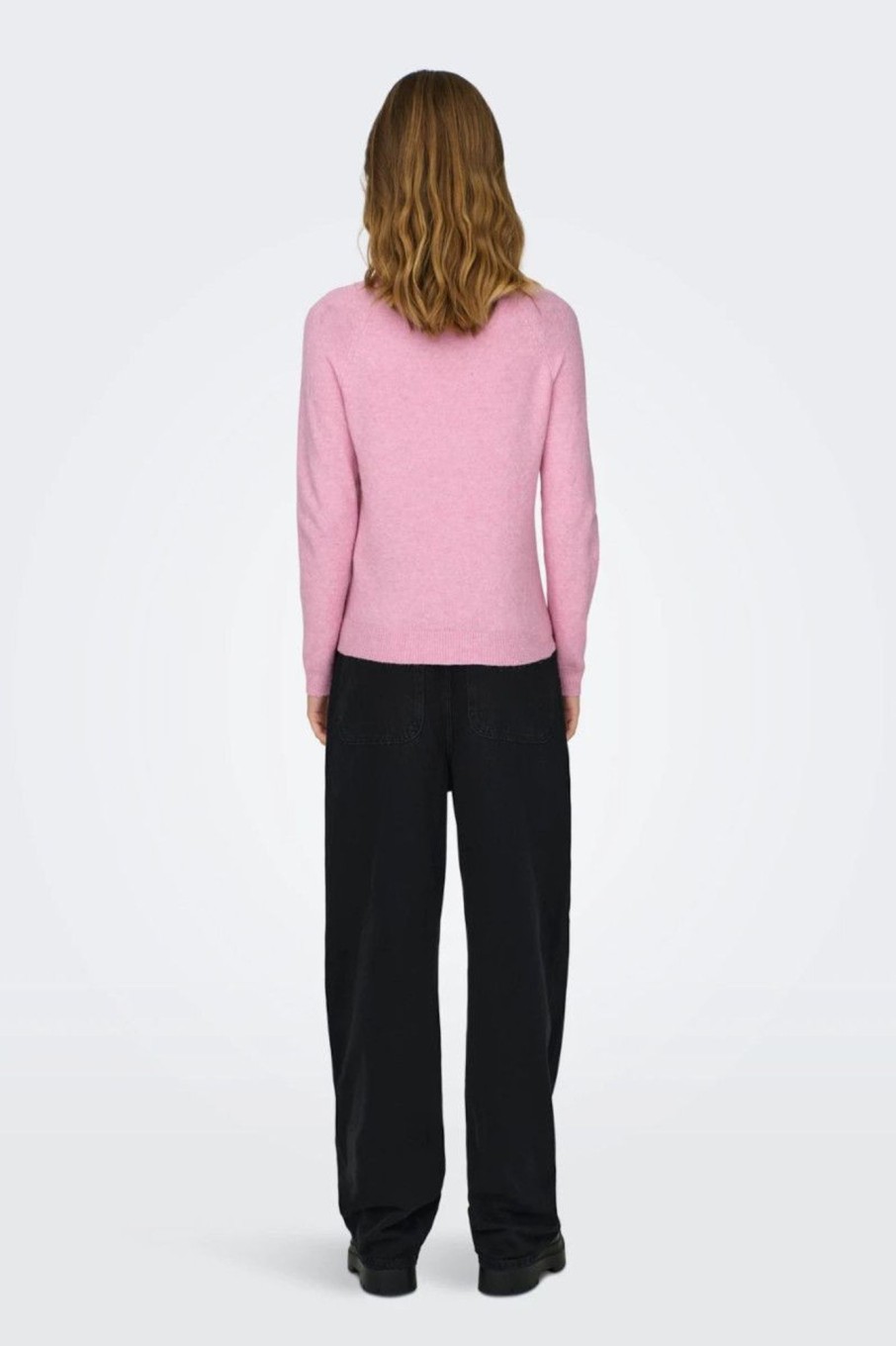 Donna Only | Pullover A Collo Alto Donna Rosa