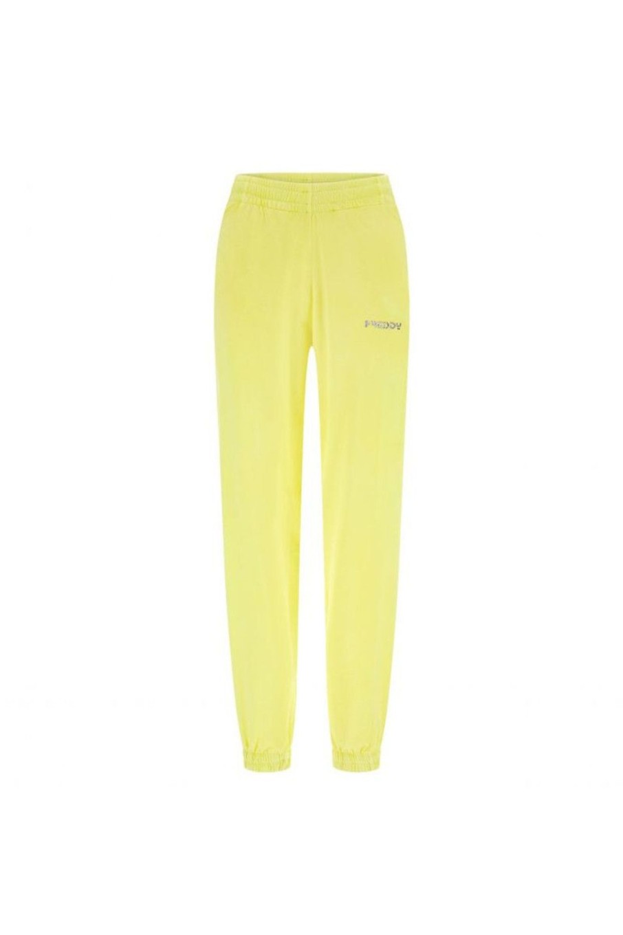 Donna Freddy | Pantaloni Sportivi In Jersey Fluo Fondo Con Elastico Donna Giallo