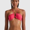 Donna Benetton Bikini | Fascia Mare Imbottita In Econyl Donna Corallo