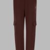 Donna Freddy | Pantaloni Cargo In Felpa Donna Marrone