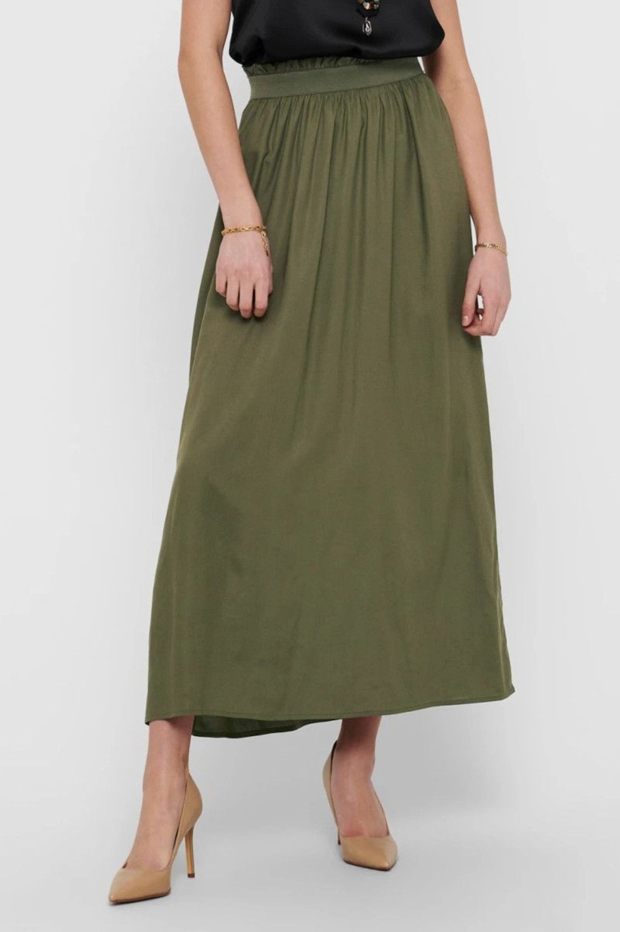 Donna Only | Maxi Gonna Donna Verde Oliva