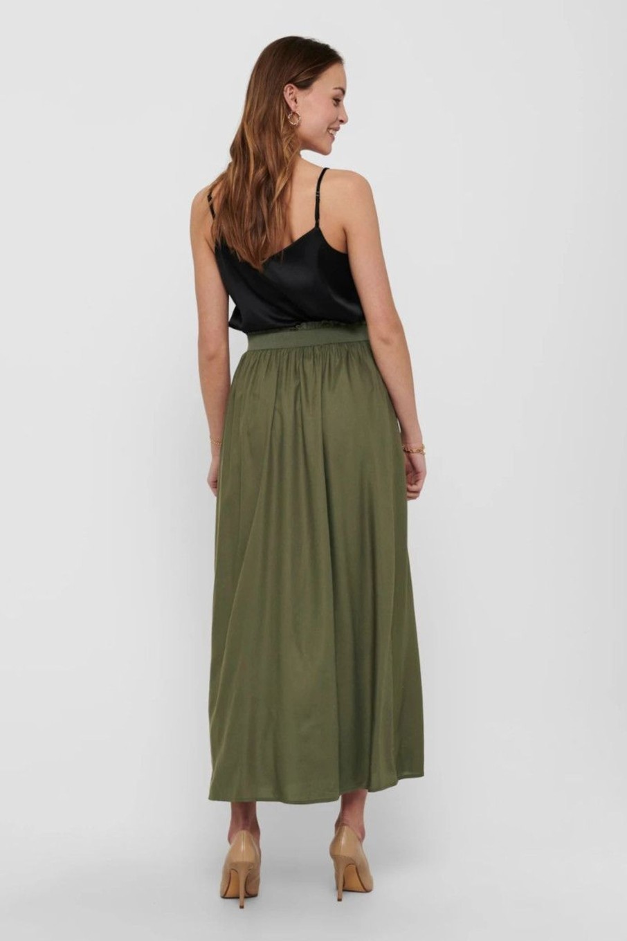 Donna Only | Maxi Gonna Donna Verde Oliva