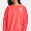 Donna Under Armour | Maglia Ua Essential Fleece Oversized Crew Da Donna Corallo