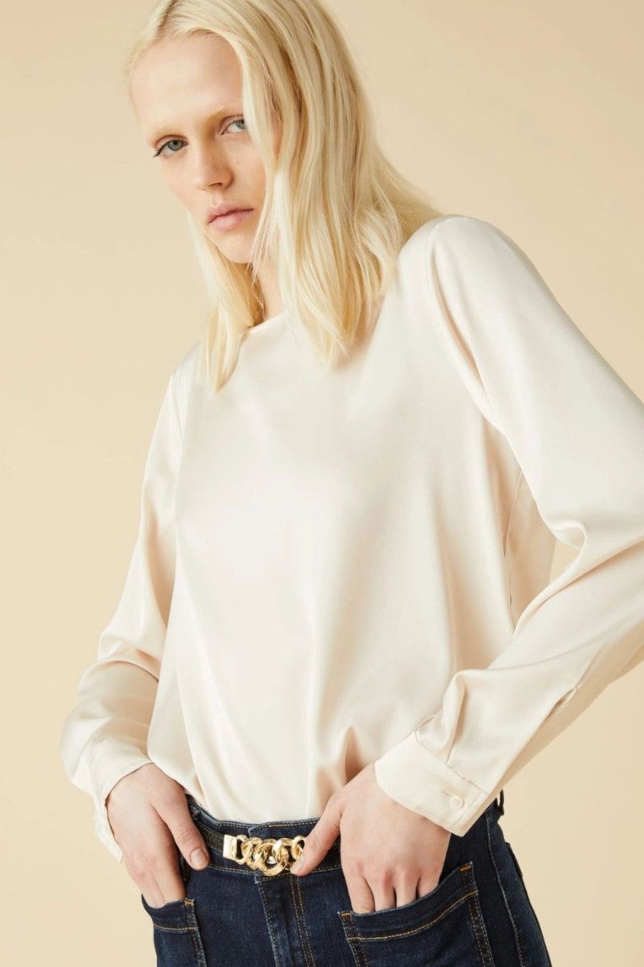 Donna Emme Marella | Blusa In Raso Donna Bianco