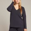 Donna Elena Miro' | Maglia Scollo A V In Eco Viscosa Donna Blu