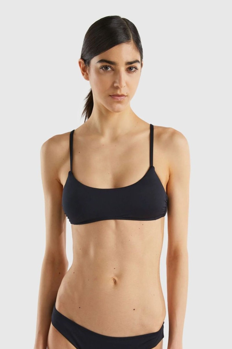 Donna Benetton Bikini | Brassiere Costume In Econyl Donna Nero