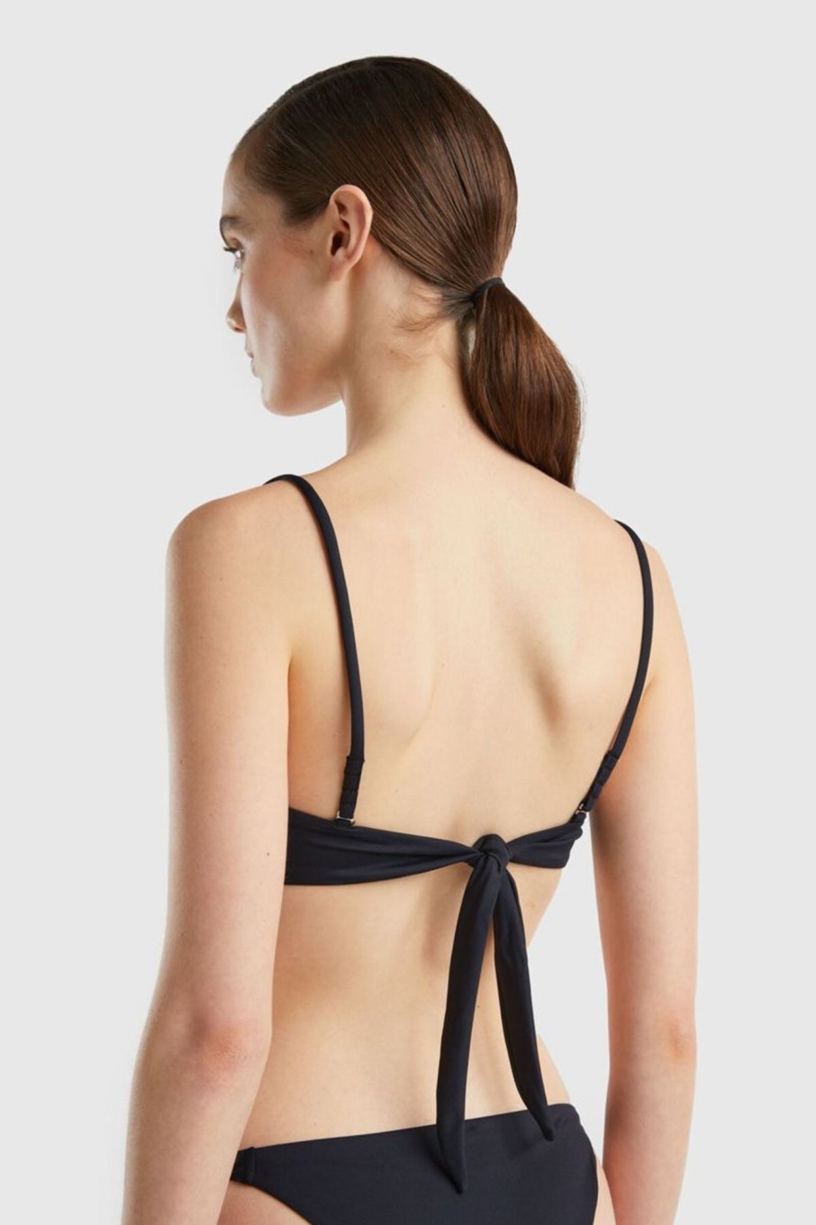 Donna Benetton Bikini | Fascia Mare Scorrevole In Econyl Donna Nero