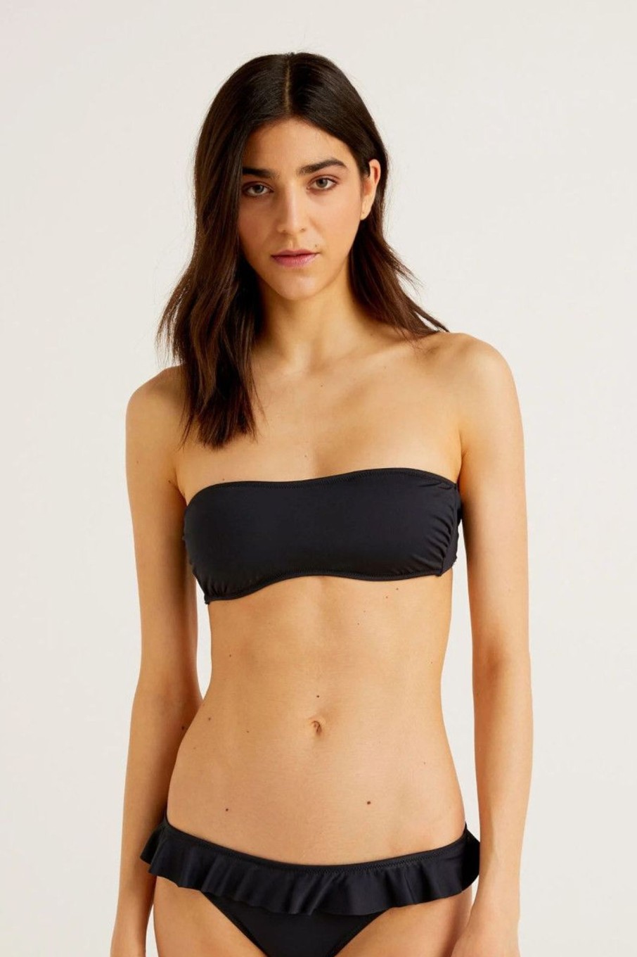 Donna Benetton Bikini | Fascia Mare Donna Nero