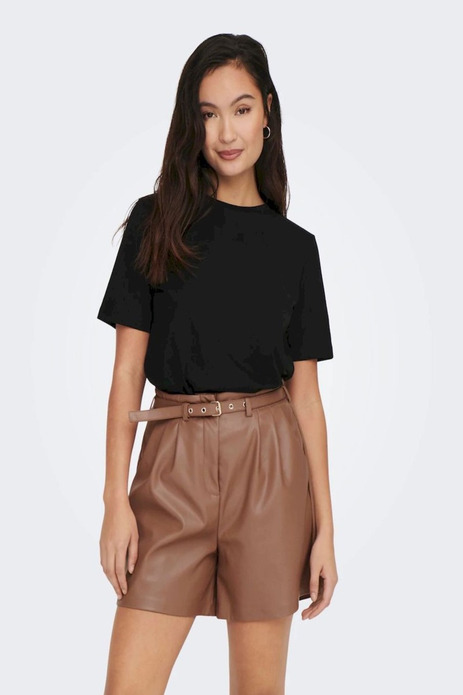 Donna Only | Basic Solid Color T-Shirt Donna Nero