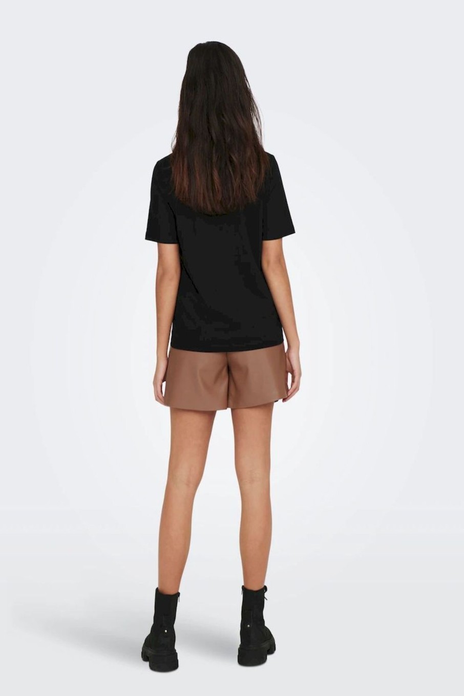 Donna Only | Basic Solid Color T-Shirt Donna Nero