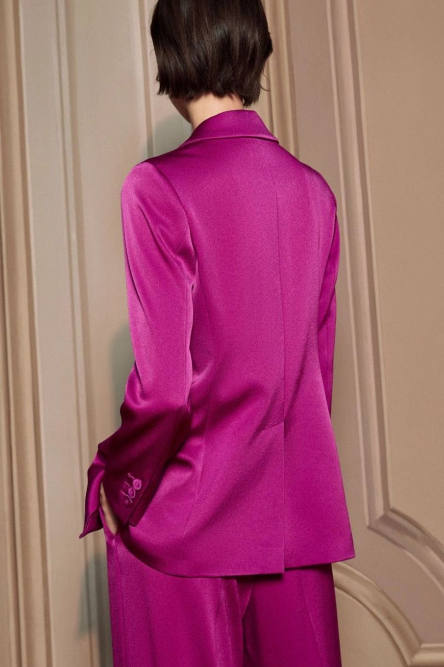 Donna Marella | Blazer In Satin Donna Fucsia