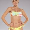 Donna F**k Bikini | Bikini Fascia E Slip Nodi Brasiliano Regolabile Donna Giallo