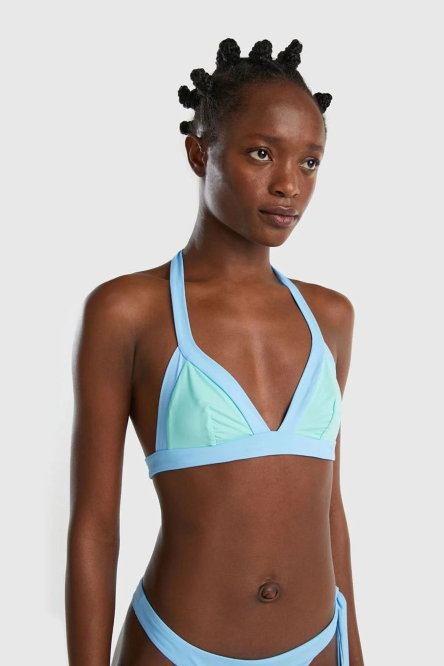 Donna Benetton Bikini | Triangolo Mare In Econyl Donna Azzurro