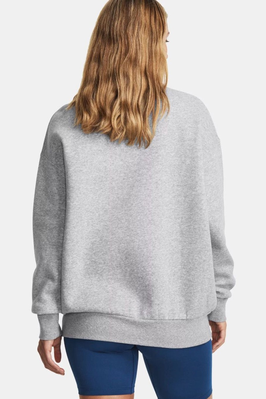 Donna Under Armour | Maglia Ua Essential Fleece Oversized Crew Da Donna Grigio