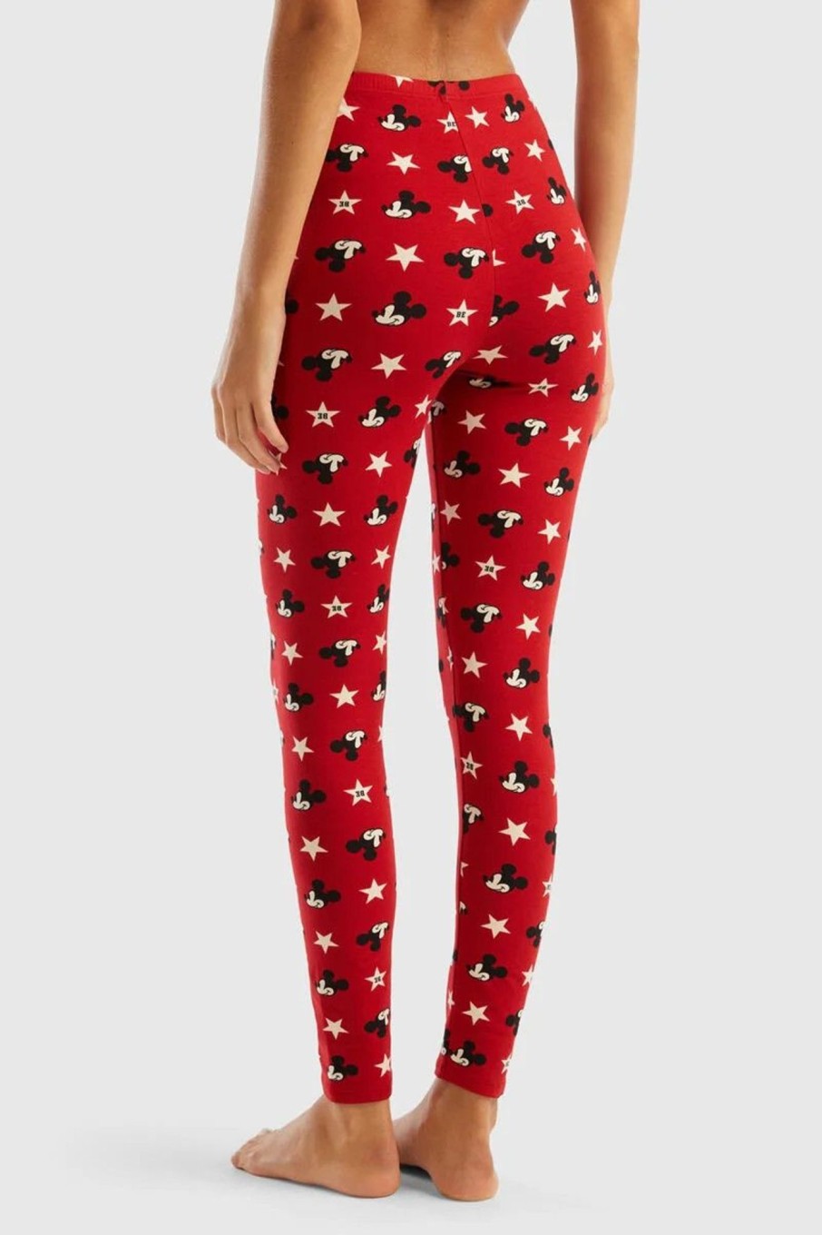 Donna Benetton | Leggings Mickey Mouse Donna Rosso