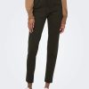 Donna Only | Pantaloni Con Elastico In Vita L32 Donna Marrone