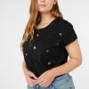 Donna Elena Miro' | T-Shirt Ricamata Donna Nero