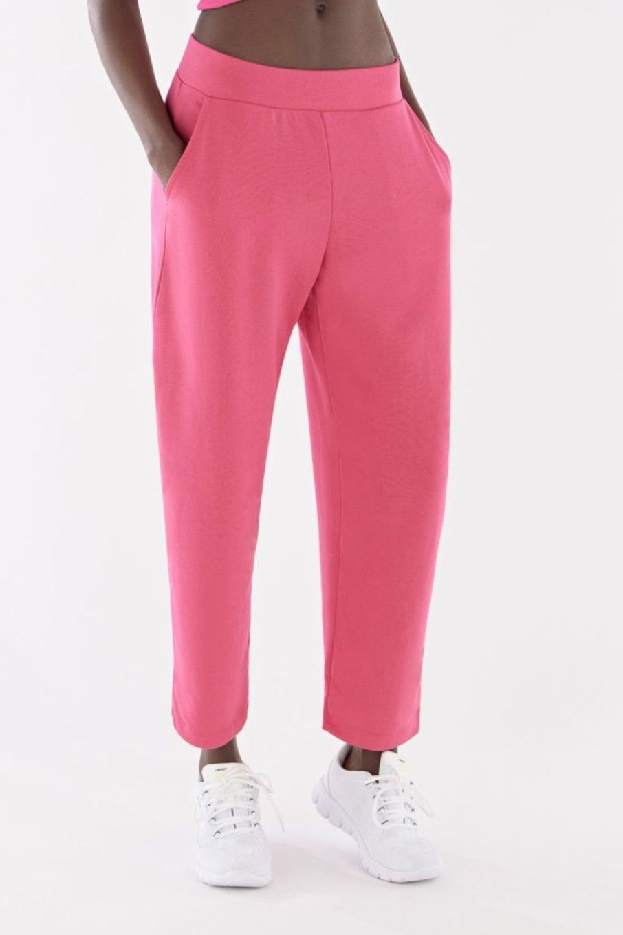 Donna Freddy | Pantaloni In Felpa Leggera Donna Fucsia